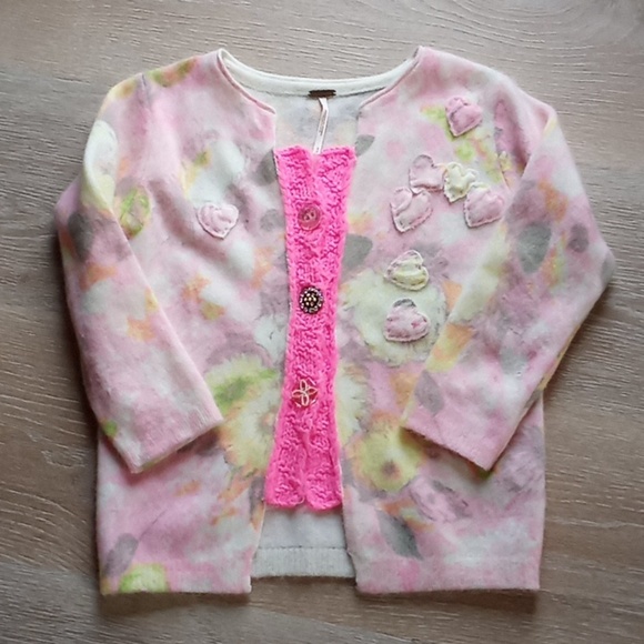 Free People Sweaters - Free People Vintage Sweater HTF Angora Retro Barbie Pink Floral Size Sma…